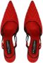 Dolce & Gabbana Satijnen slingback pumps Rood - Thumbnail 4