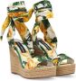 Dolce & Gabbana Sandalen met sleehak en bloemenprint Groen - Thumbnail 2