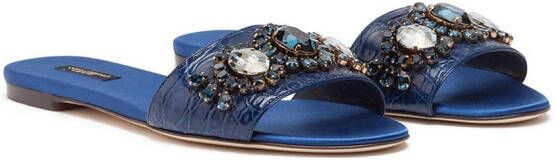 Dolce & Gabbana Sandalen verfraaid met kristal Blauw