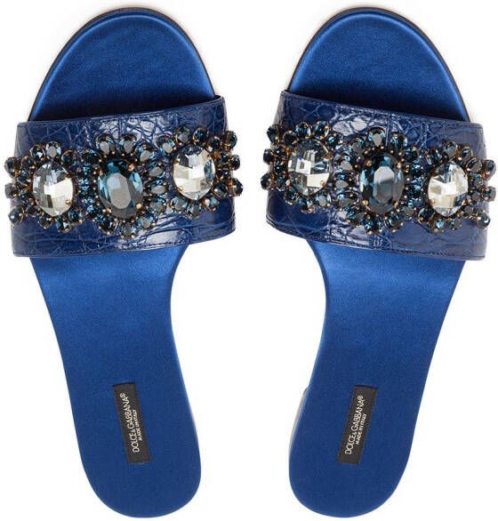 Dolce & Gabbana Sandalen verfraaid met kristal Blauw