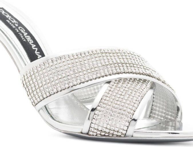 Dolce & Gabbana Muiltjes verfraaid met kristallen Zilver