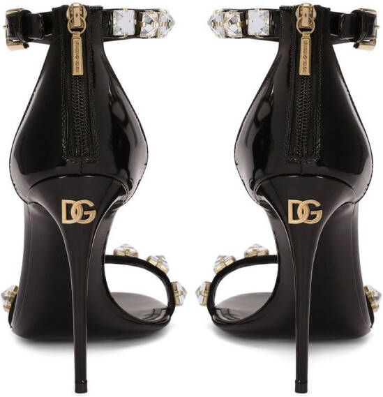 Dolce & Gabbana Leren sandalen Zwart