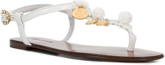 Dolce & Gabbana Sandalen verfraaid met munt Wit