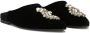 Dolce & Gabbana Fluwelen slippers met broche Zwart - Thumbnail 2