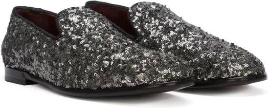 Dolce & Gabbana Slippers verfraaid met pailletten Zwart