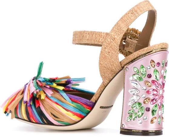 Dolce & Gabbana Sierlijke versierde sandalen Roze