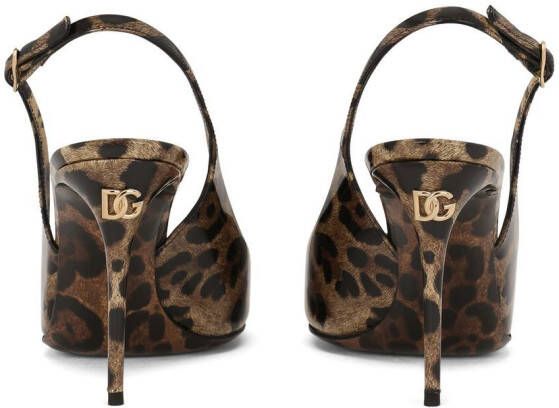 Dolce & Gabbana KIM DOLCE&GABBANA slingback pumps met luipaardprint Bruin