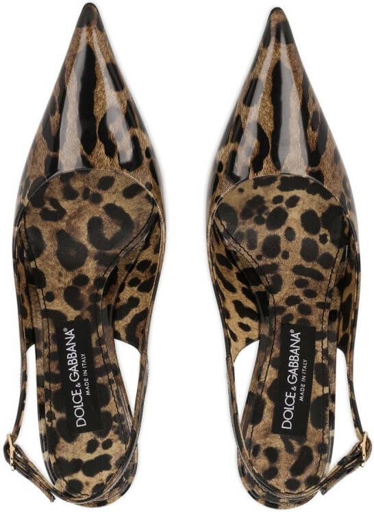 Dolce & Gabbana KIM DOLCE&GABBANA slingback pumps met luipaardprint Bruin