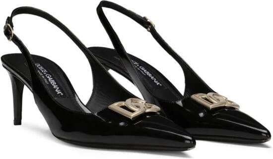 Dolce & Gabbana Slingback pumps met logo Zwart