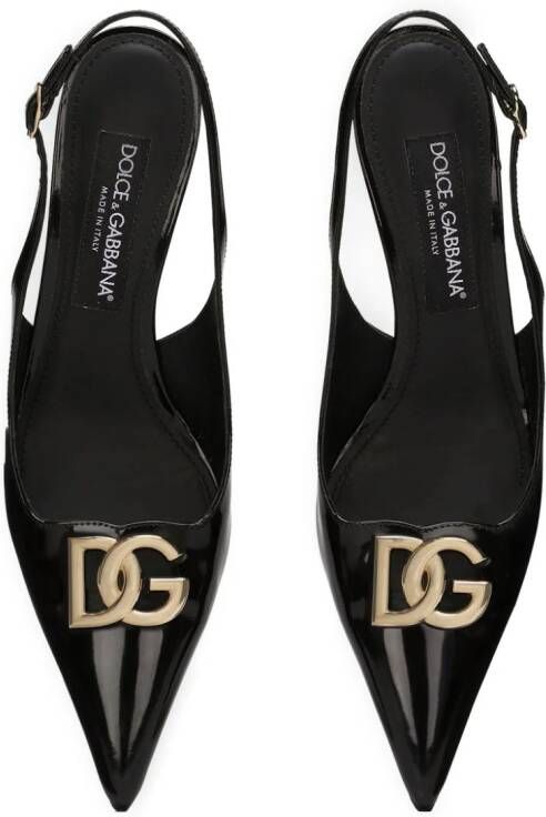 Dolce & Gabbana Slingback pumps met logo Zwart