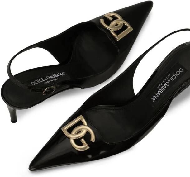 Dolce & Gabbana Slingback pumps met logo Zwart