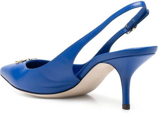 Dolce & Gabbana Slingback pumps met logoplakkaat Blauw