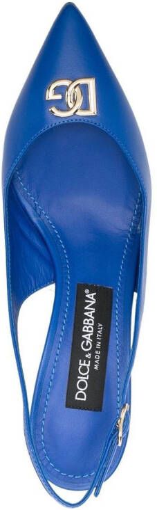 Dolce & Gabbana Slingback pumps met logoplakkaat Blauw