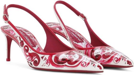 Dolce & Gabbana Slingback pumps met Majolica-print Roze