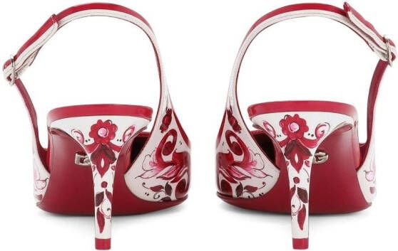 Dolce & Gabbana Slingback pumps met Majolica-print Roze