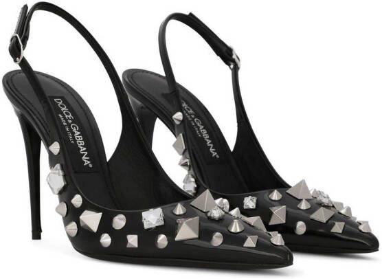 Dolce & Gabbana Slingback pumps met studs Zwart