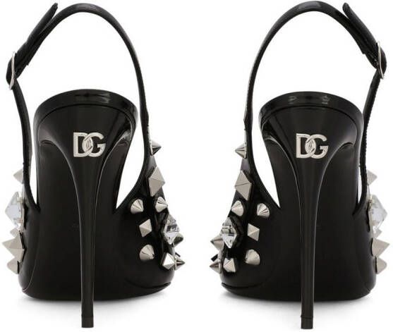 Dolce & Gabbana Slingback pumps met studs Zwart