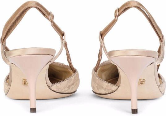 Dolce & Gabbana Satijnen slingback pumps Beige