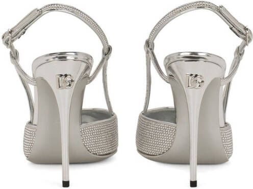 Dolce & Gabbana KIM DOLCE&GABBANA slingback pumps verfraaid met kristallen Zilver