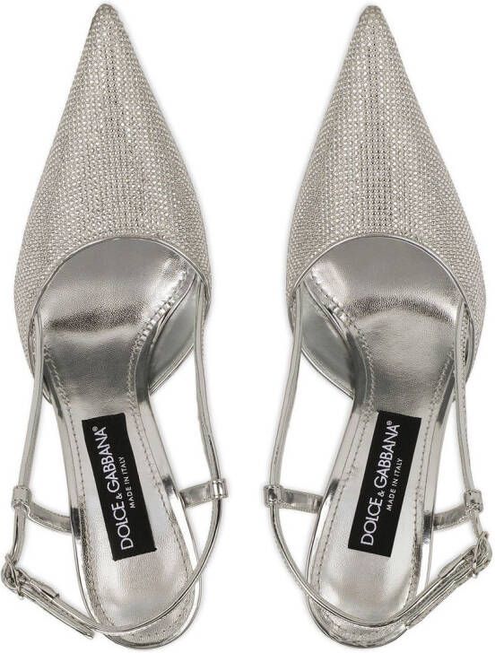 Dolce & Gabbana KIM DOLCE&GABBANA slingback pumps verfraaid met kristallen Zilver
