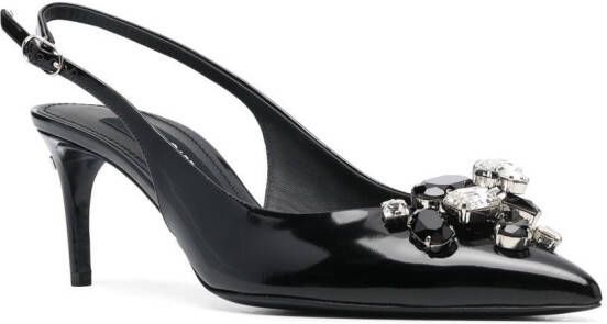 Dolce & Gabbana Slingback pumps verfraaid met kristallen Zwart