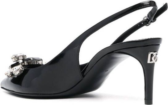 Dolce & Gabbana Slingback pumps verfraaid met kristallen Zwart