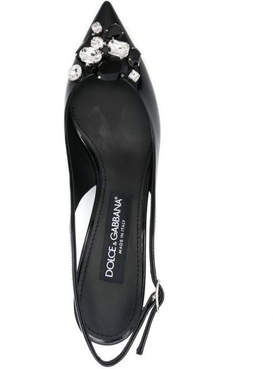 Dolce & Gabbana Slingback pumps verfraaid met kristallen Zwart