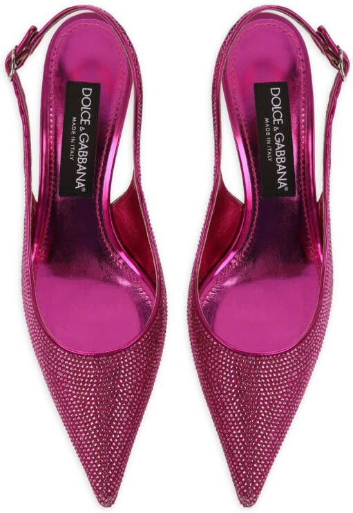 Dolce & Gabbana 60 mm slingback pumps met stras Roze