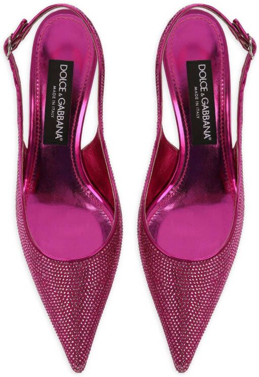 Dolce & Gabbana Slingback pumps verfraaid met stras Roze