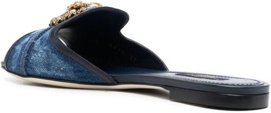 Dolce & Gabbana Slip-on sandalen Blauw