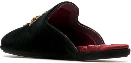 Dolce & Gabbana Slippers met borduurwerk Zwart