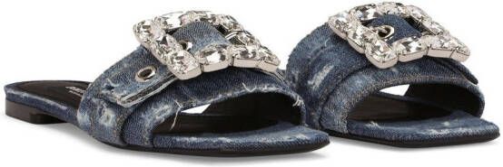 Dolce & Gabbana Sandalen met denim patchwork Blauw