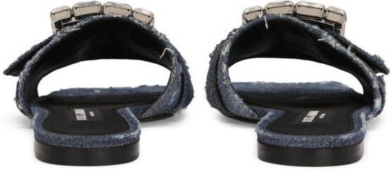 Dolce & Gabbana Sandalen met denim patchwork Blauw