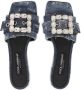 Dolce & Gabbana Sandalen met denim patchwork Blauw - Thumbnail 4