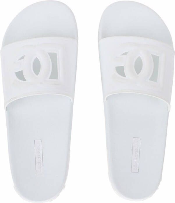 Dolce & Gabbana Slippers met logo Wit