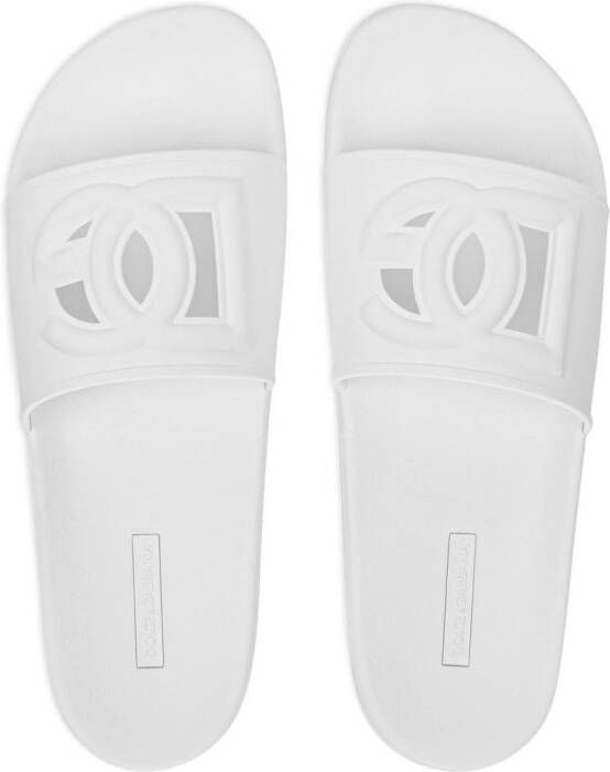 Dolce & Gabbana Slippers met DG-logo en uitgesneden details Wit