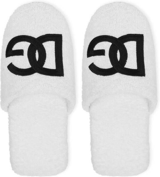 Dolce & Gabbana Slippers met logo Wit