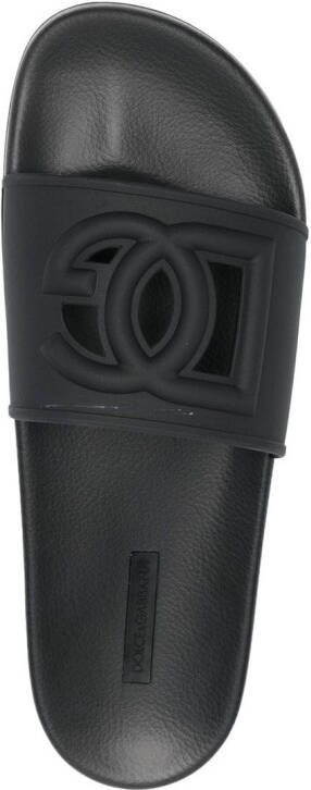 Dolce & Gabbana Slippers met logo Zwart