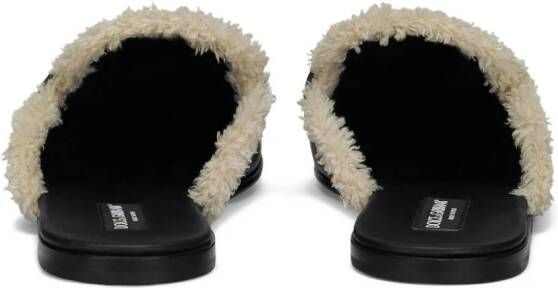 Dolce & Gabbana Slippers met logoplakkaat Zwart