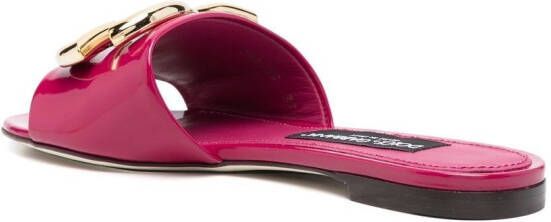 Dolce & Gabbana Slippers met logoplakkaat Roze