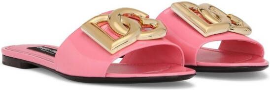 Dolce & Gabbana Lakleren sandalen met logo Roze