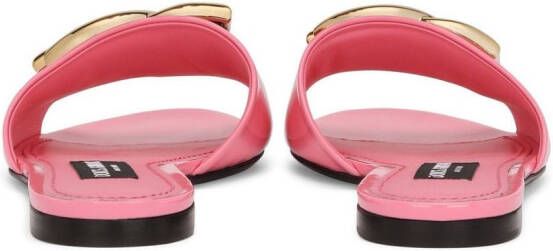 Dolce & Gabbana Lakleren sandalen met logo Roze