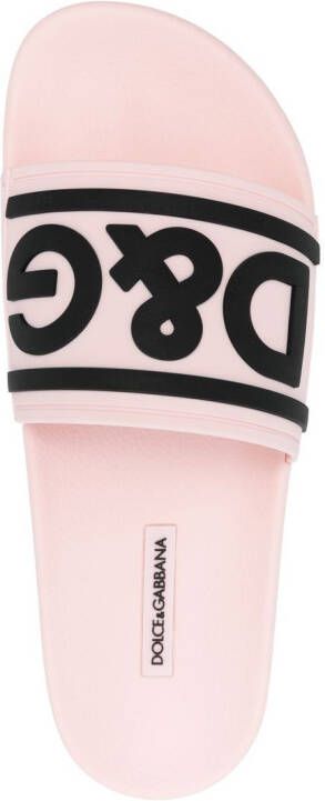 Dolce & Gabbana Slippers met logoprint Roze