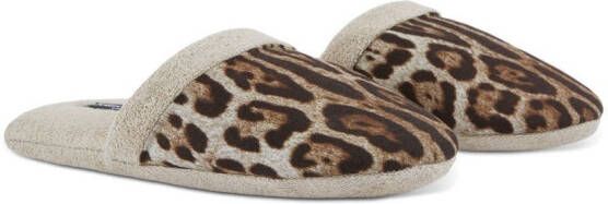 Dolce & Gabbana Slippers met luipaardprint Beige