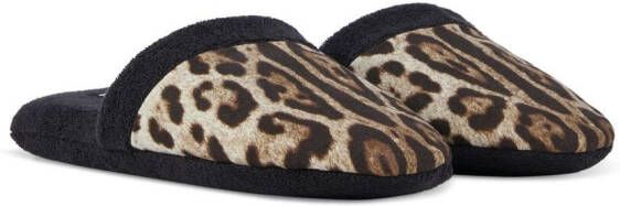 Dolce & Gabbana Slippers met luipaardprint Zwart