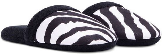 Dolce & Gabbana Slippers met zebraprint Zwart