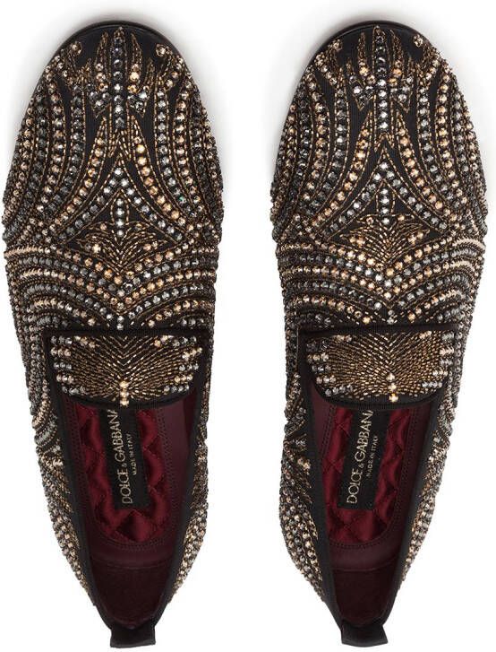 Dolce & Gabbana Slippers verfraaid met stras Zwart