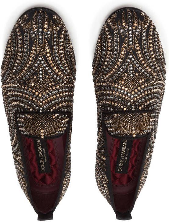 Dolce & Gabbana Slippers verfraaid met stras Zwart