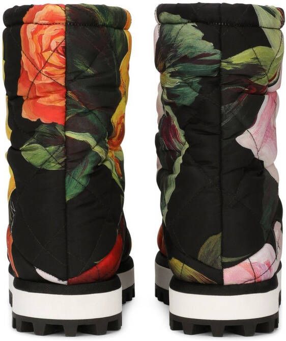 Dolce & Gabbana Sneeuwlaarzen met bloemenprint Zwart
