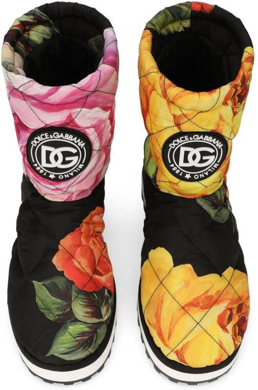 Dolce & Gabbana Sneeuwlaarzen met bloemenprint Zwart